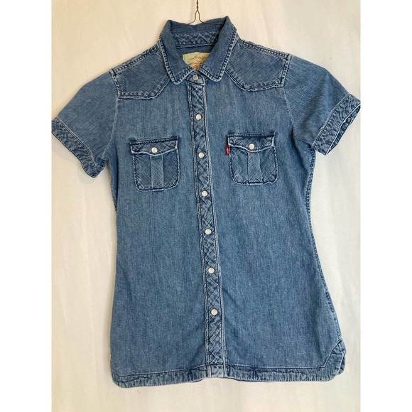 Levi's Tops - Levi’s Womens Denim Blouse Pearl Buttons Size Small